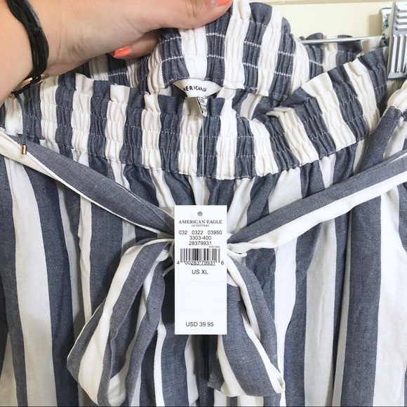 American Eagle Belted Soft Stripe Jogger Pants - Picture 7 of 8